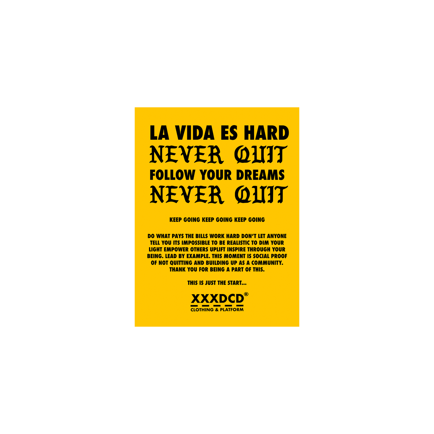 NEVER QUIT POSTER