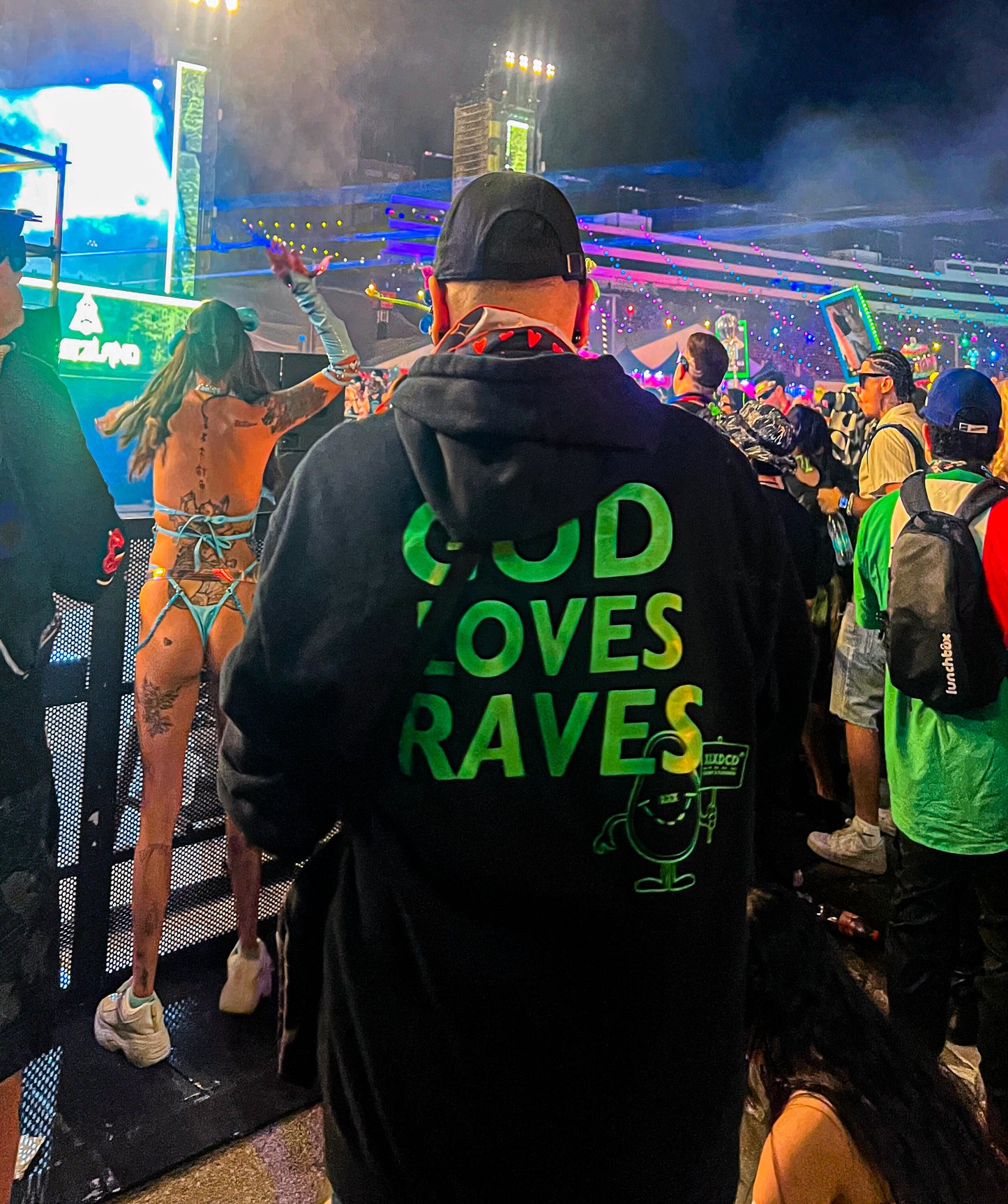 GOD LOVES RAVES HOODIE