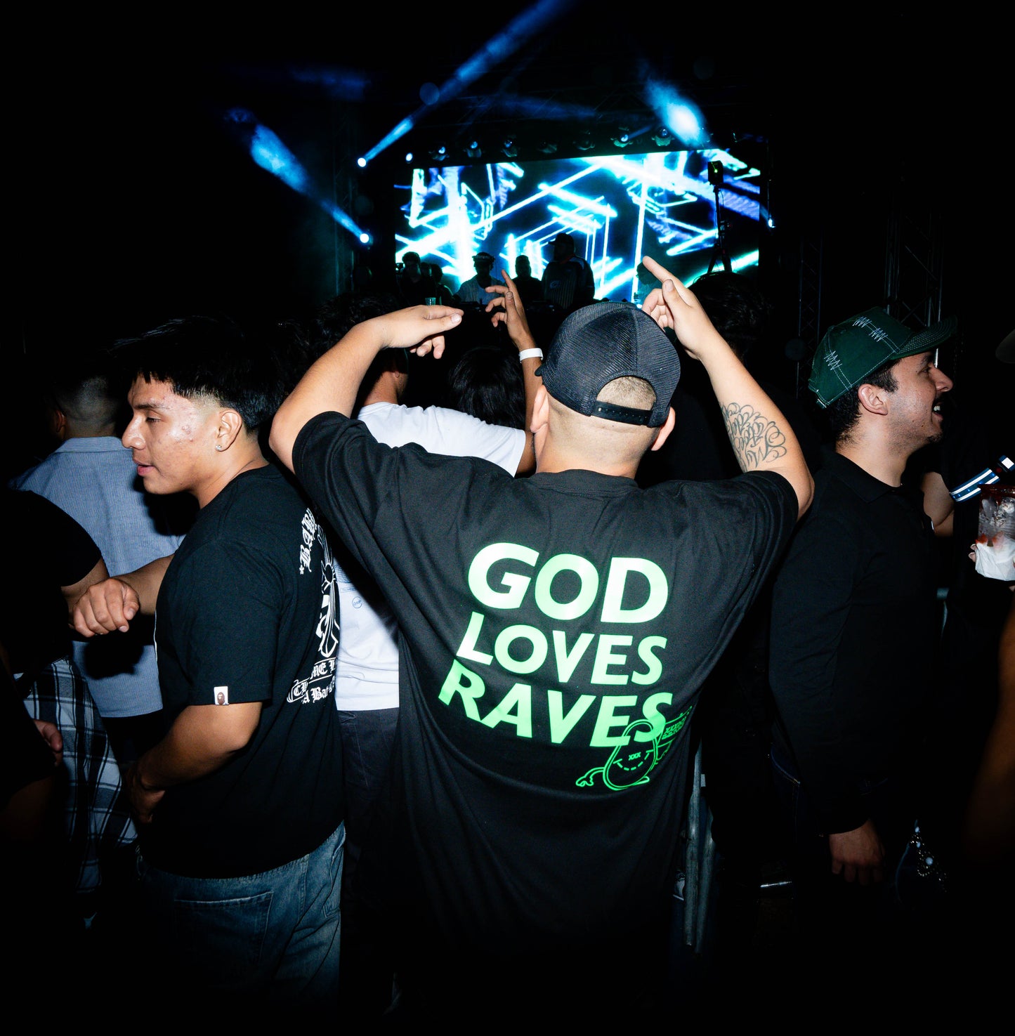 GOD LOVES RAVES T-SHIRT