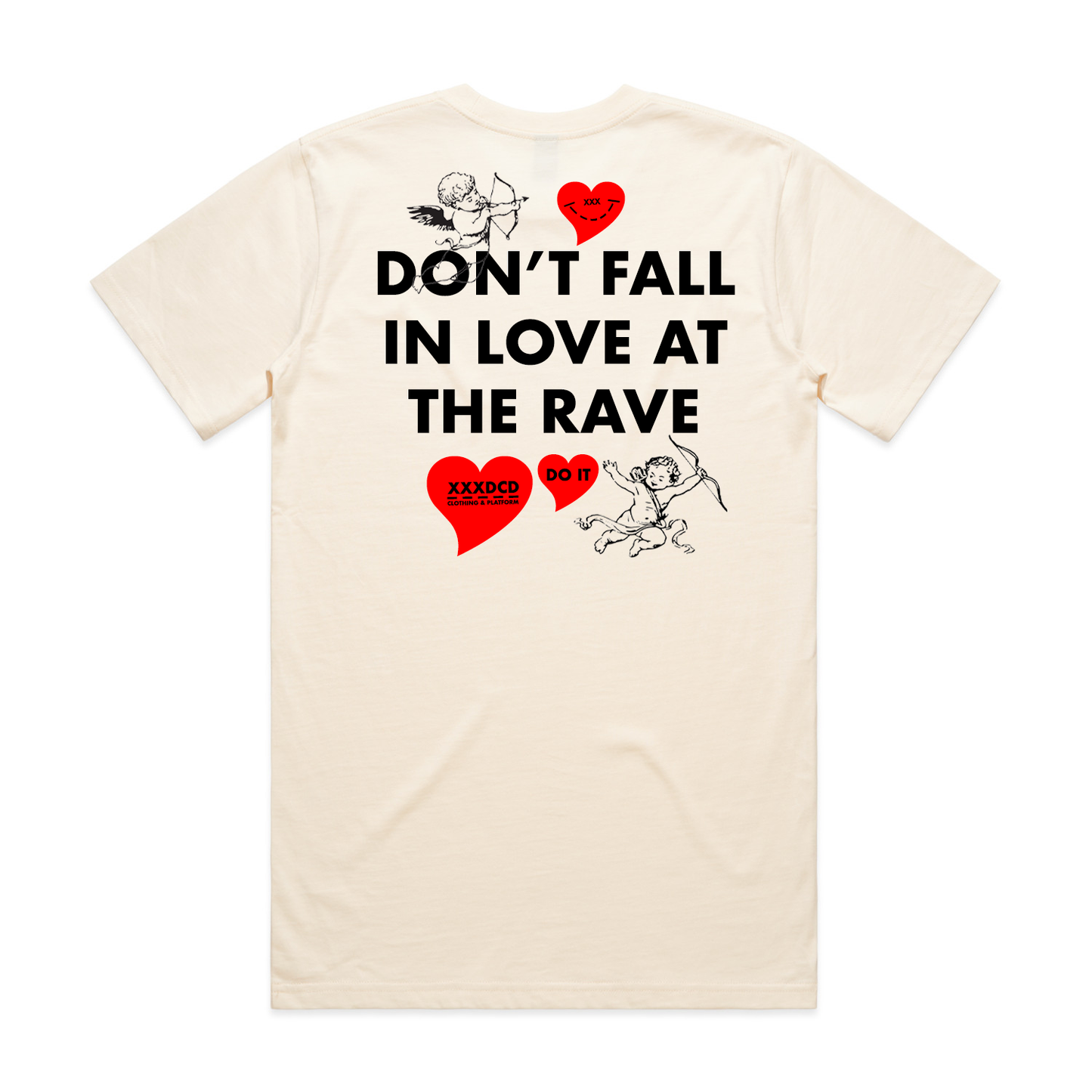 LOVE AT THE RAVE T-SHIRT: CREAM